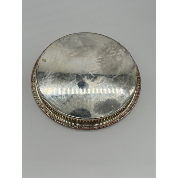 Vintage Cobalt Blue Divided Appetizer/Veggie/Dip Tray on Silver Color Platter - Picture 7 of 8